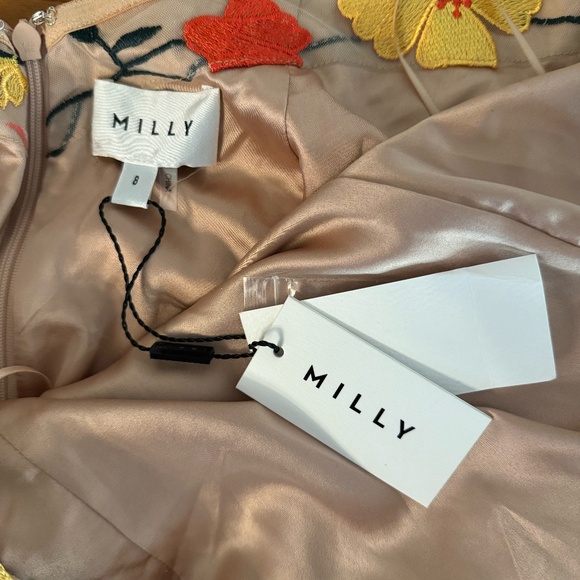 NWT Milly Penelope Floral Mesh Embroidered Dress - Picture 7 of 12